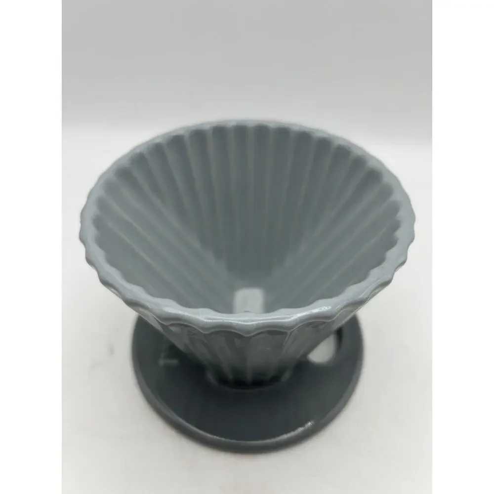 Chantal 8 oz Porcelain Pour Over Coffee Dripper Gray 92-FLT63 Fluted Cone